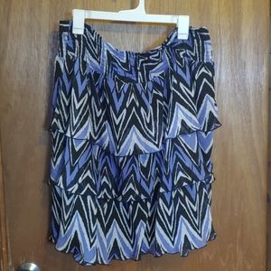 Blue Elastic Waist Skirt